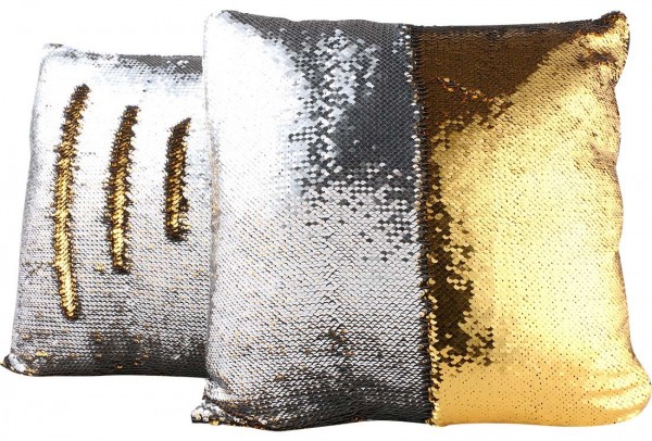 Pailletten Kissen Silber - Gold | 4x Stück